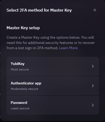 Kraken 2FA Master Key