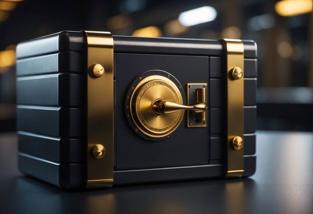 A secure vault with legal documents and digital locks for Binance NFT