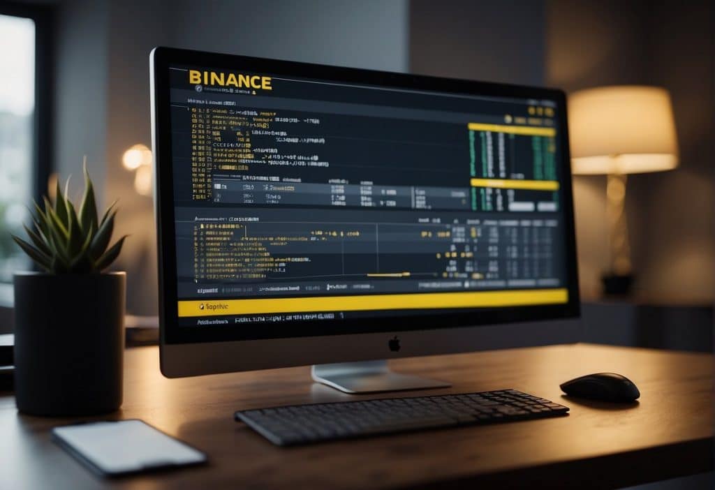 A computer screen displaying Binance withdrawal FAQs with a list of questions and answers