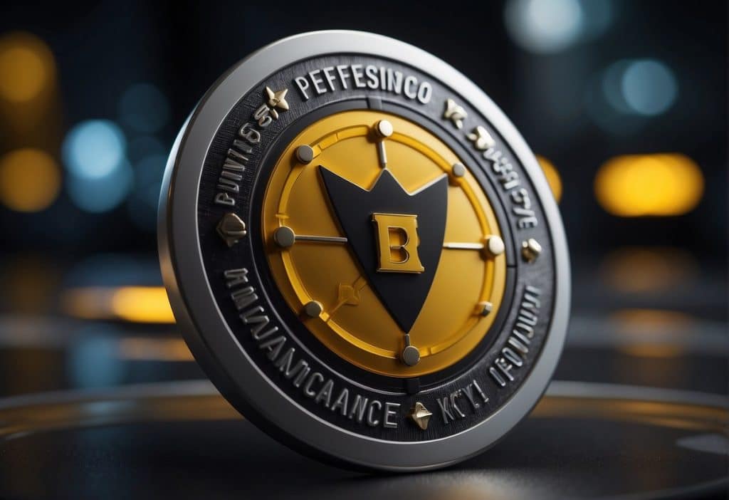 A shield with "Binance KYC" inscribed, protecting a user's data from potential threats, symbolizing Binance's commitment to user protection