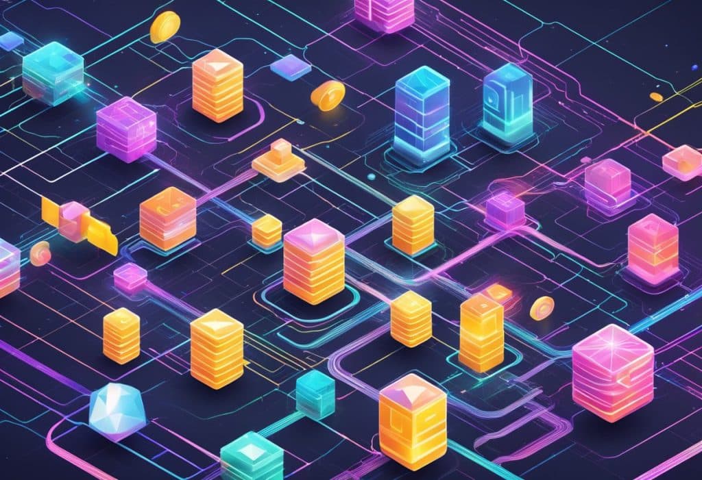 A vibrant digital ecosystem emerges on Binance Smart Chain, with interconnected nodes and decentralized finance platforms